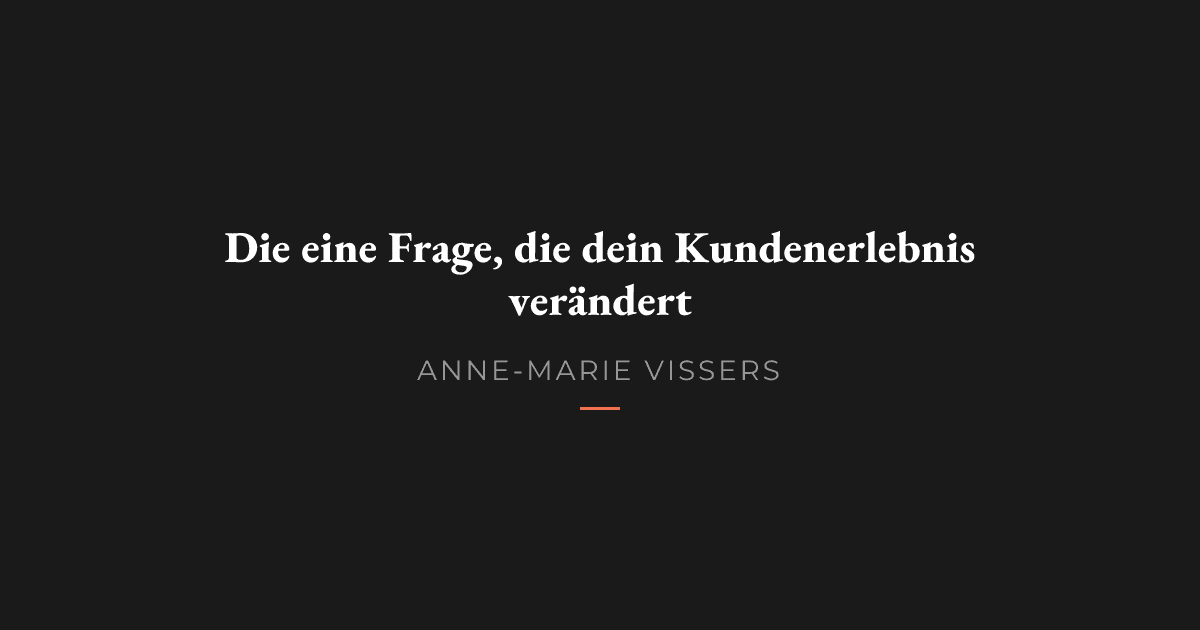 Würdest du deine eigene Dienstleistung kaufen?