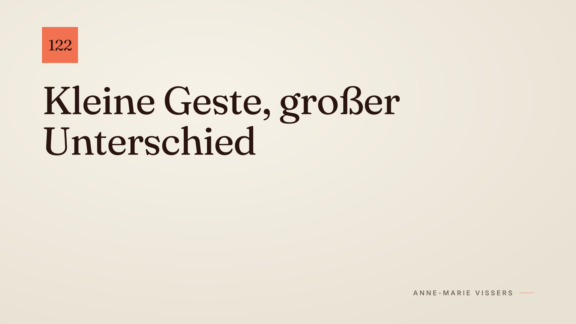 Kleine Geste, großer Unterschied